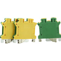 WUSLKG 10N Bloc de terre en nylon PA et laiton nickelé, 2 pôles, à vis, pour traversée, pour postes de transformation électriques