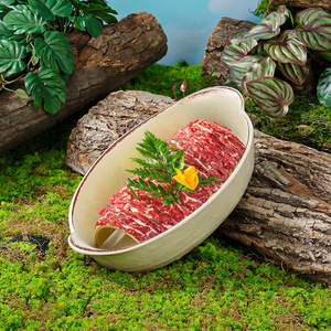 Olla caliente estilo montañés con filete de ternera recién cortado, tripas estofadas, intestinos frescos de ganso y hielo seco - Product Image 1
