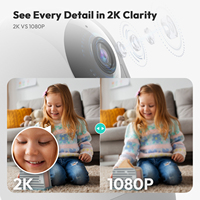 Caméra intérieure Botslab 2E C212 3MP Grand Angle 360° Vision Nocturne Suivi IA Capteur CMOS Cloud/NVR/Carte Mémoire