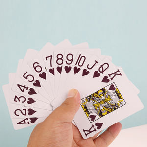 Carte à jouer personnalisée 0.32mm 100% en plastique étanche Jumbo Index Bold Letter Professional <span class=keywords><strong>Poker</strong></span> Cards avec code à barres pour <span class=keywords><strong>Casino</strong></span> - Product Image 2