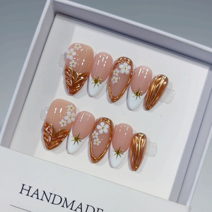 ขายส่งเล็บปลอมเพ้นท์ลายเจล 10 ชิ้น สวยงามหรูหรา ดีไซน์สั่งทำได้ ทำมือ - Product Image 4