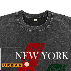 T-shirt Homme Personnalisé en Coton de Haute Qualité OEM ODM, Imprimé Lettres Brooklyn, Noir Délavé à l'Acide, Respirant, Coupe Décontractée Oversize - Product Image 3