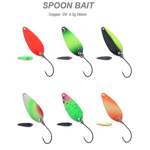 Cucchiaino da Pesca 4.3g 34mm UV Colorato Esca per Trota in Rame Metallo Lure da Pesca per Torrente Trota Cavedano Persico <span class=keywords><strong>Salmone</strong></span> - Product Image 4