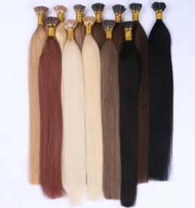 Großhandel doppel gezogen ich u v y flache spitze fusionen prebond menschliches haar i-spitze, raw indische reine remy keratin itip haar verlängerung