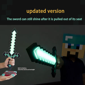 Lámpara LED de Noche con Forma de Espada de <span class=keywords><strong>Minecraft</strong></span>, Lámpara de Ambiente de Escritorio Luminosa de <span class=keywords><strong>7</strong></span> Colores, Lámpara de Mesa Enchufable para Consumidores - Product Image 4