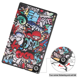 Funda de cuero PU con estampado magnético y soporte triple delgado para Lenovo <span class=keywords><strong>Tab</strong></span> <span class=keywords><strong>M10</strong></span> HD (2nd Gen) - Product Image 6