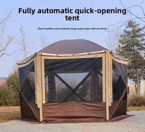 Tente automatique hexagonale grande taille à une couche, résistante au vent et à l'eau, 3 saisons, pour mariage, plage, yurt, camping, en tissu Oxford, montage rapide - Product Image 4