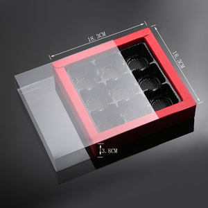 IMEE en Stock <span class=keywords><strong>9</strong></span> rejillas coloridas chocolate Macaron Galletas Caja de embalaje Caja transparente con tapa de cajón para Navidad Día de San Valentín - Product Image 4