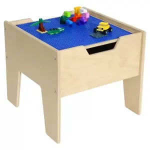 Kinder aktivität stabelle aus natürlichem Sperrholz material mit Stauraum für Kinder zum Spielen von Kids Square Interactive Table mit Lego