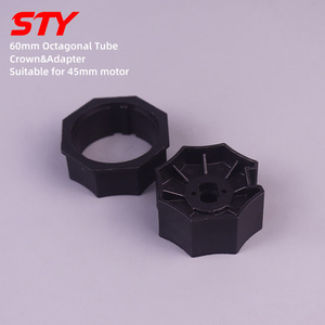 Adaptador DE CORONA DE <span class=keywords><strong>TUBO</strong></span> <span class=keywords><strong>octogonal</strong></span> de 60mm, cortina enrollable, accesorios de accionamiento de <span class=keywords><strong>tubo</strong></span> de plástico para Motor de 45mm - Product Image 1