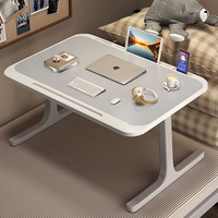 Bureau portable pliable multifonctionnel, table miniature économique avec lampe de lecture, pour lit, canapé, dortoir, bureau