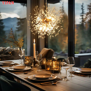 ألعاب نارية فاخرة رائعة شكل مصباح زجاجي قلادة فيلا فندق معلقة ثريا ليد - Product Image 1