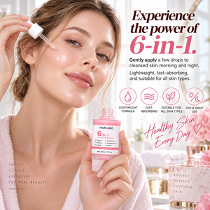 Siero Viso 6 in 1 con Marchio Privato, Acido Ialuronico, Vitamina C, Niacinamide, Peptidi, Anti-Età, Illuminante e Riparatore - Product Image 5