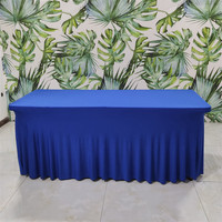 Vente en gros de couverture et jupe de table de cocktail noire en spandex extensible de 6 pieds tissu tissé pour banquet et événement de mariage pour les salons en plein air et les salons professionnels