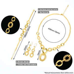 <span class=keywords><strong>Set</strong></span> Perhiasan Pengantin Desain Mewah Berongga Elegan Berlapis Emas 18k Kalung Choker Gelang Anting <span class=keywords><strong>Set</strong></span> 3Pcs untuk Pesta Pernikahan - Product Image 6