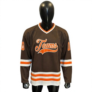Maillot de hockey sur glace unisexe en maille 100 % polyester imprimé, avec broderie de logo personnalisé, séchage rapide et respirant, pour équipe – Conception gratuite - Product Image 5