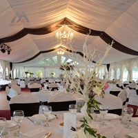 Tente à cadre en aluminium durable et élégante sur mesure pour les fêtes de mariage en plein air, capacité de 500 personnes