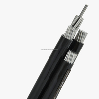 Kabel Konduktor Aluminium Padat ABC 2 3 4 Inti 10-150mm2 Berisolasi XLPE untuk Distribusi Jaringan Kabel Daya Udara