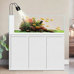 Groothandel Nieuwe Stijl Grote <span class=keywords><strong>Panorama</strong></span> Verticale Randloze Ecologische Visbak <span class=keywords><strong>Aquarium</strong></span> Ultra Helder Glas 300L met Kast - Product Image 2