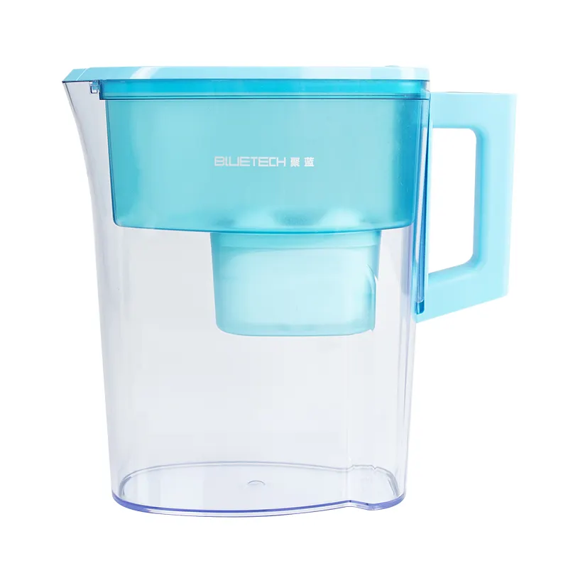 BPA Free water filter pitcher jug reduces chlorine metals & sediments for clean tasting water