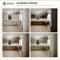 Meuble de cuisine en acrylique au design minimaliste, aménagement en L, projets de maison, boîtes de rangement en MDF et tiroirs à fermeture amortie
