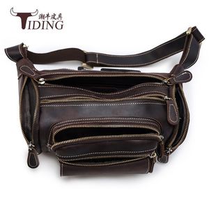 Bolso de Cintura de Cuero Crazy Horse para Hombre, Color Marrón Oscuro, Anti-Robo, para Uso Diario - Product Image 4