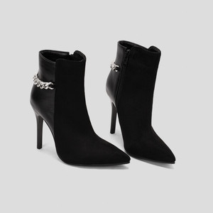 WETKISS – bottes à talons aiguilles pour femmes, chaussures à bout pointu en métal blanc et <span class=keywords><strong>noir</strong></span> avec peau de Crocodile, 2023 - Product Image 5