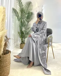 Müslüman moda bayanlar islam geleneksel elbise iskelet alevlendi kollu arap elbise Kaftan Abaya robe burqa