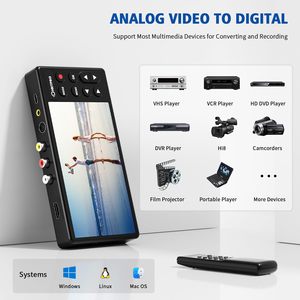 Convertitore <span class=keywords><strong>Video</strong></span> HD da 5 Pollici da VHS a Digitale per VCR, DVD, Hi8, Mini DV, Videocamere, Console di Gioco, Acquisizione <span class=keywords><strong>Video</strong></span> Analogico - Product Image 2