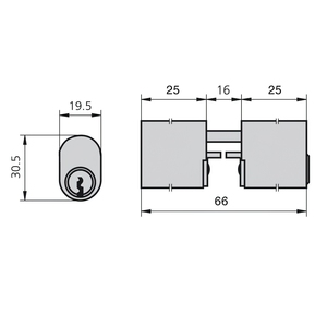 Cilindro Cvl 5968/25x25/ln Camma Ovale Spessa - Product Image 2