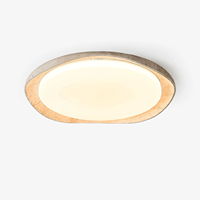 Lámpara de Techo de Travertino Crema Estilo Japonés Wabi Sabi, Diseño Minimalista para Dormitorio Principal, Sala de Estar, Comedor, Decoración LED