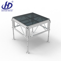 Scène de danse portable pour mariage, montage facile, directement de l'usine, avec matériau en alliage d'aluminium et verre transparent