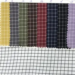 Breathable Grid Pattern Shirt Fabric Linen And Cotton Linen Sofa Fabric Stocklots For Home Pillow