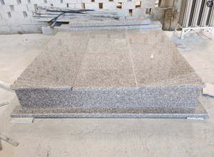 Thiết kế Châu Âu cao đánh bóng đá granit Nâu đôi bia mộ ngoài trời nghĩa trang tưởng niệm với 5 năm bảo hành cho nghĩa trang - Product Image 6