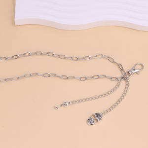 Silver Skull <b>Key</b> Pant Chain Double Layer Hip Hop Denim <b>Accessory</b> Waist Chain for Adults - Product Image 4