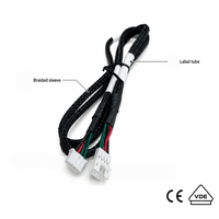 Câble de signal personnalisé PH2.0 4 broches mâle-mâle avec gaine tressée en nylon, pas de 2,0 mm, pour imprimantes et équipements industriels