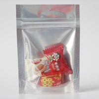 Sacs en plastique Mylar avec fenêtre transparente d'un côté, fermeture éclair, soufflet, impression numérique, finition mate ou brillante, encoche de déchirement