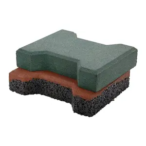 Interlocking Dog Bone Rubber Pavers Protective Flooring For Equines In Red Green Black Etc.