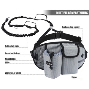 Sac banane pour promenades avec chien, laisse mains libres pour chiens de taille moyenne à grande, équipement extérieur élastique et imperméable pour animaux de compagnie - Product Image 2