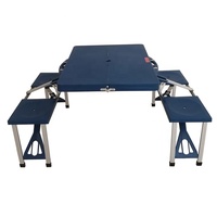 Table de pique-nique pliante en plastique en aluminium Valise de camping portable pour activités de plein air