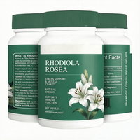 Cápsulas de Rhodiola Rosea de Alta Potencia - Mejora del Estado de Ánimo, Resistencia, Apoyo Inmunológico, Mejora de la Densidad Ósea, Vegano, Sin Gluten, para Adultos, 60 Cápsulas