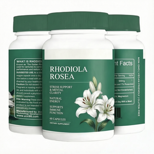 Cápsulas de Rhodiola Rosea de Alta Potencia - Mejora del Estado de Ánimo, Resistencia, Apoyo Inmunológico, Mejora de la Densidad Ósea, Vegano, Sin Gluten, para Adultos, 60 Cápsulas - Product Image 1
