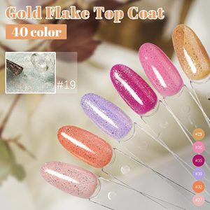 ICE NOVA Gold Flake Top Coat Forte granulosité Paillettes 2in1 Gel Polish Hema/Tpo/Hpma Free pour les styles d'art des ongles de Noël - Product Image 3