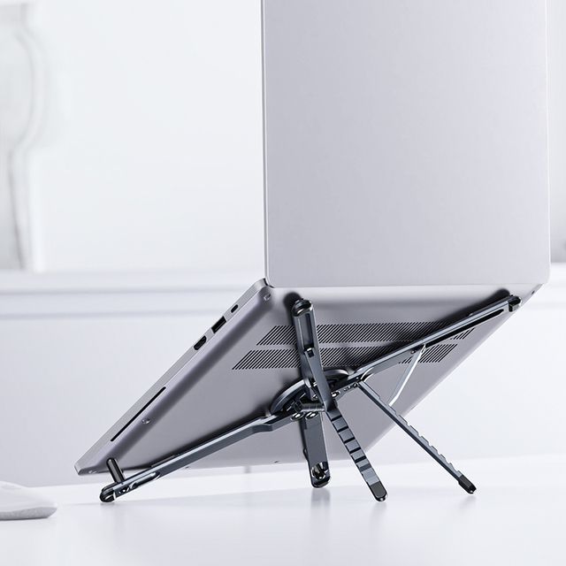 New Design Portable Vertical Computer Laptop Desk Riser Adjustable Stand Foldable Folding Aluminum Alloy Laptop Cooling Stand