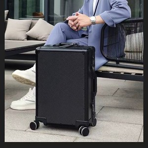 Carbon Fiber Trolley Case 20-Inch Aluminum <b>Frame</b> Business Carry-On Silent Wheels Unisex Luggage Travel Suitcase - Product Image 3