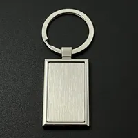 Porte-clés publicitaire personnalisé en métal, alliage de zinc vierge, matériau pour impression laser, pour promotion commerciale et cadeau d'entreprise