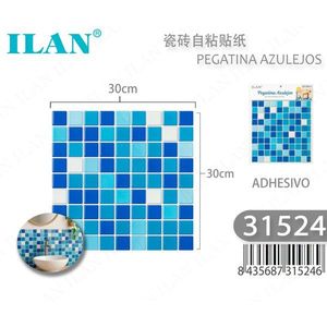 Adesivo per piastrelle autoadesivo Ilan 30x30cm mosaico blu per decorazione parete bagno - Product Image 3