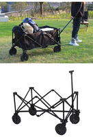 Chariot pliant portable en acier avec ouverture arrière pour le shopping, le rangement et les outils, personnalisable OEM
