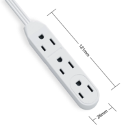 Prise à 45 degrés avec câble d'extension standard Multi Plug Portable Ultra-Mini Design Power Strip