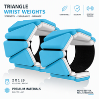 Poids de poignet triangulaires ProCircle à velcro 1 kg 2 kg, poids de cheville réglables en silicone pour le yoga, le Pilates, la gym à domicile et l'entraînement de force
